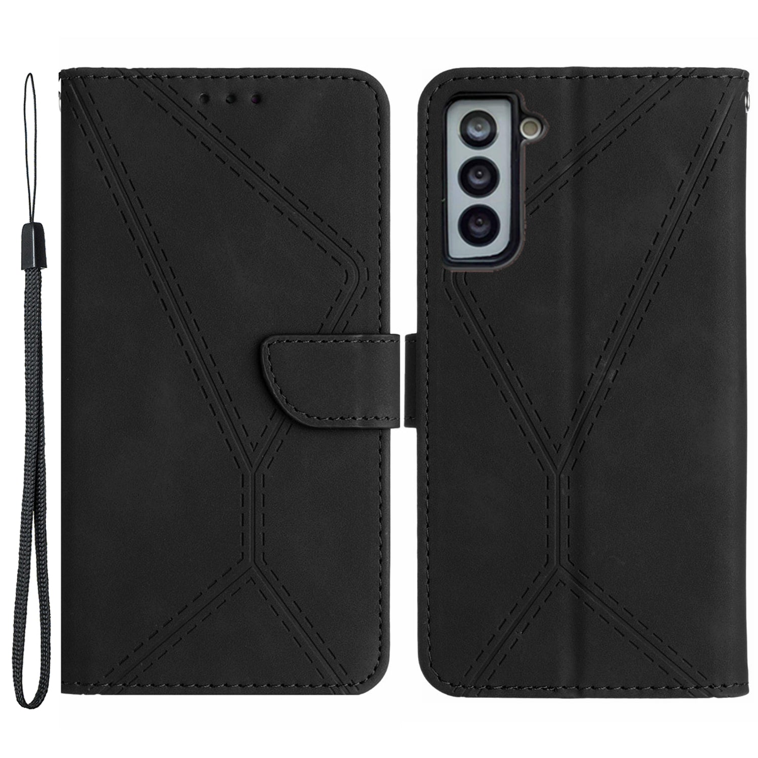 HT05 For Samsung Galaxy S22 5G PU Leather Imprinted Line Phone Case Wallet Stand Skin-touch Protective Cover HT05 For Samsung Galaxy S22 5G PU Leather Imprinted Line Phone Case Wallet Stand Skin-touch Protective Cover